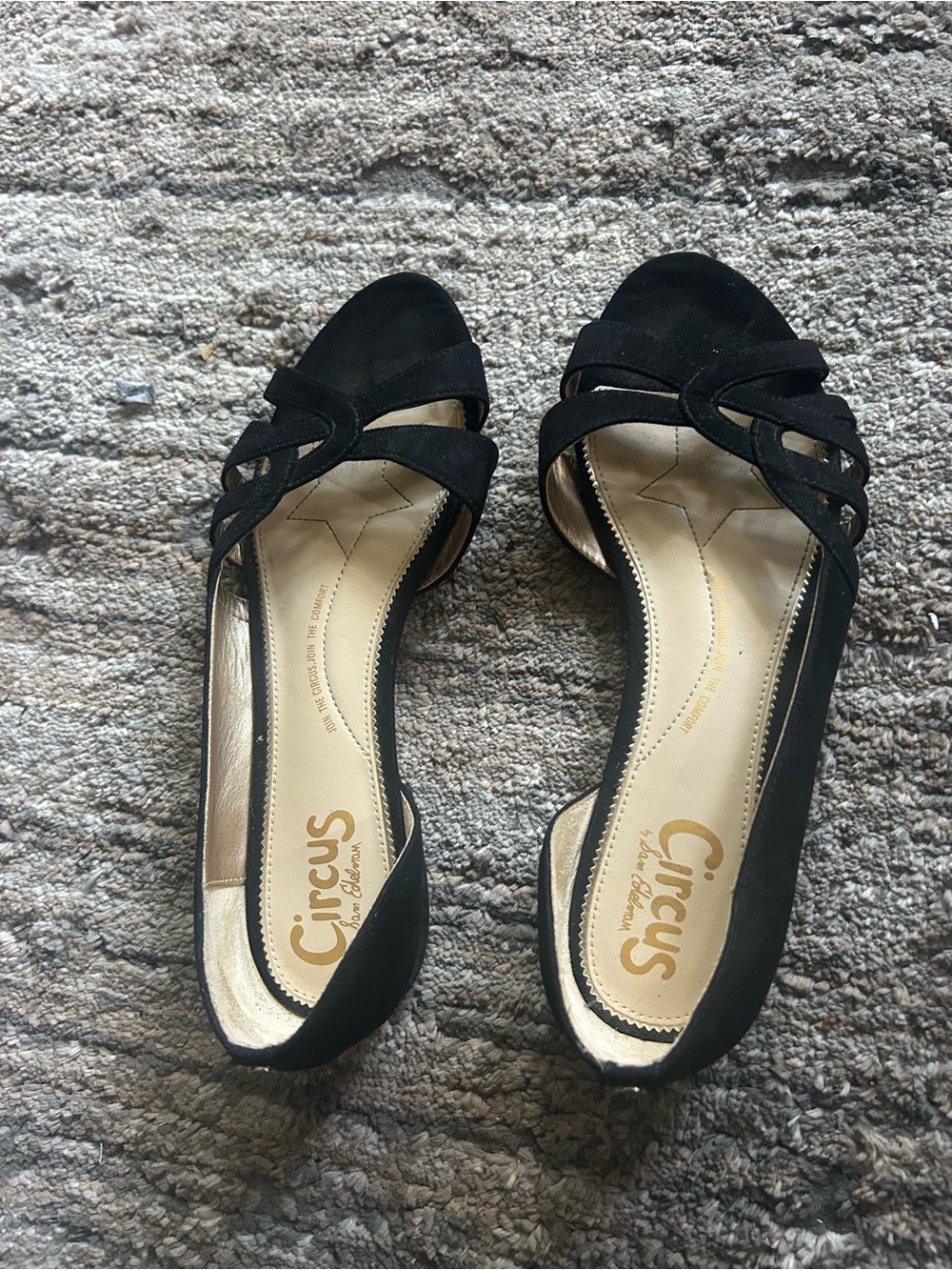 Circus by Sam Edelman Black Open-Toe Crisscross Flats - Picture 1 of 6